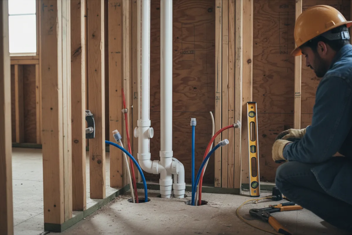 Drain and supply rough-in during Drain Cleaning in Marathon